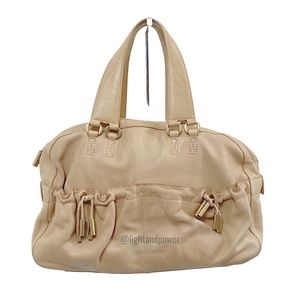 Donna Karen Collection Leather Bag - Cream Vintage